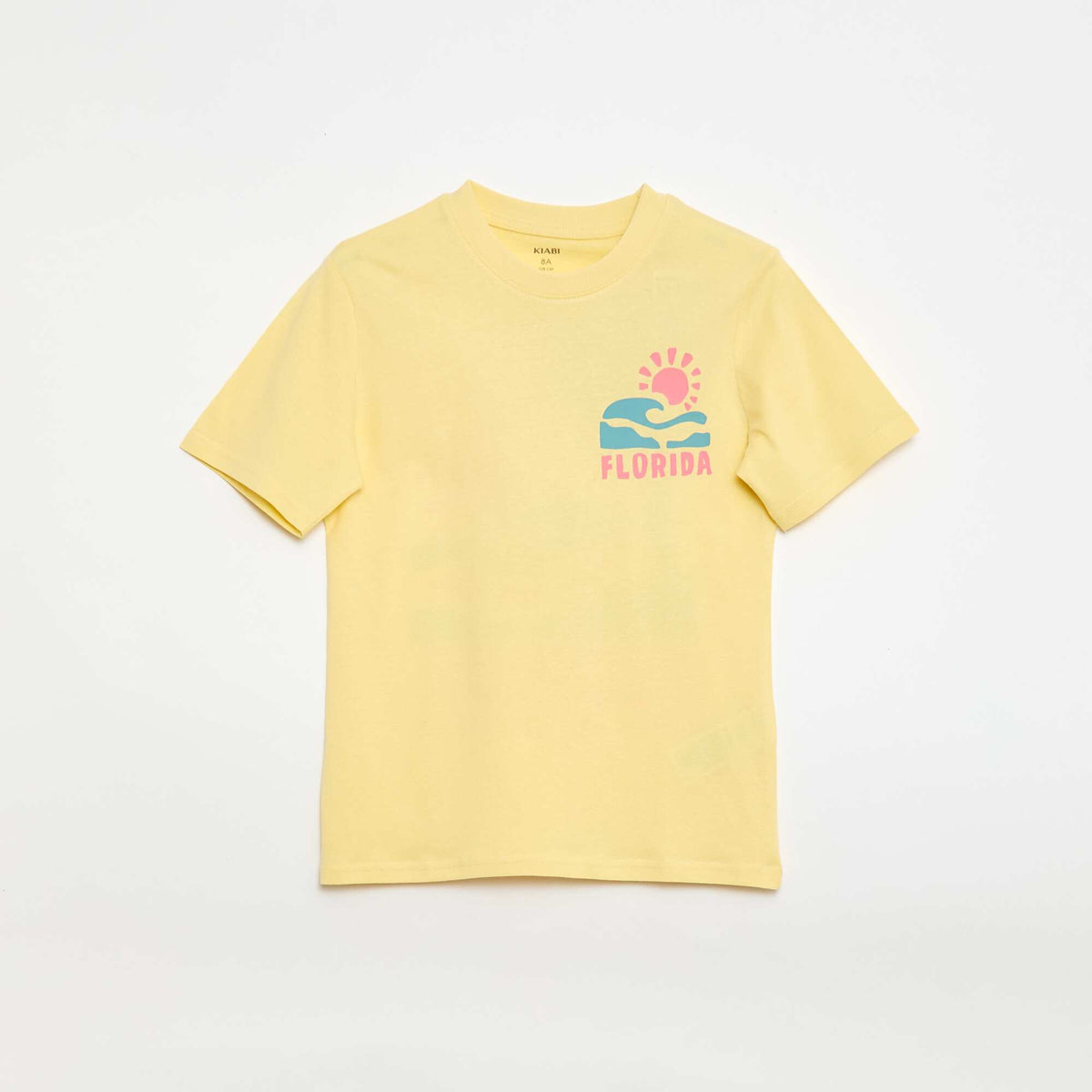 Camiseta de manga corta con estampado delantero/trasero BEIGE