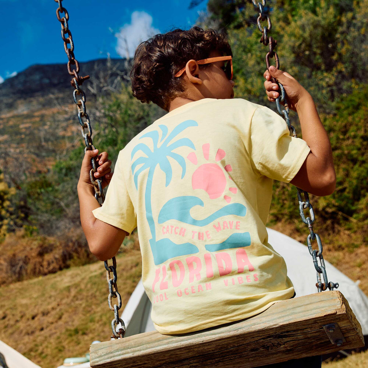 Camiseta de manga corta con estampado delantero/trasero BEIGE