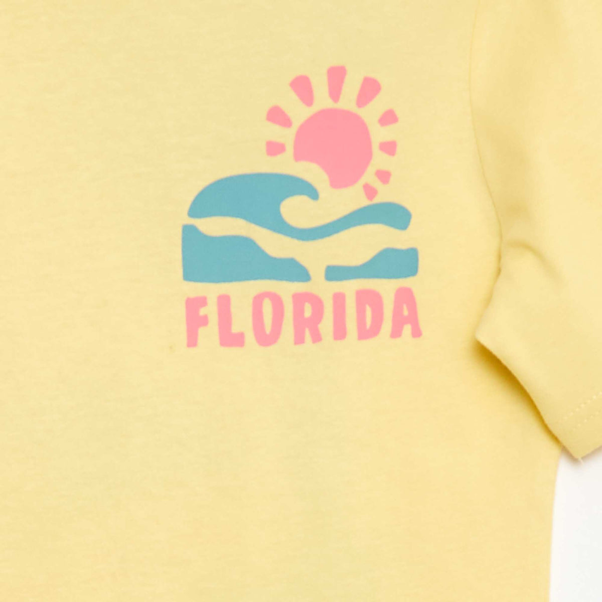 Camiseta de manga corta con estampado delantero/trasero BEIGE