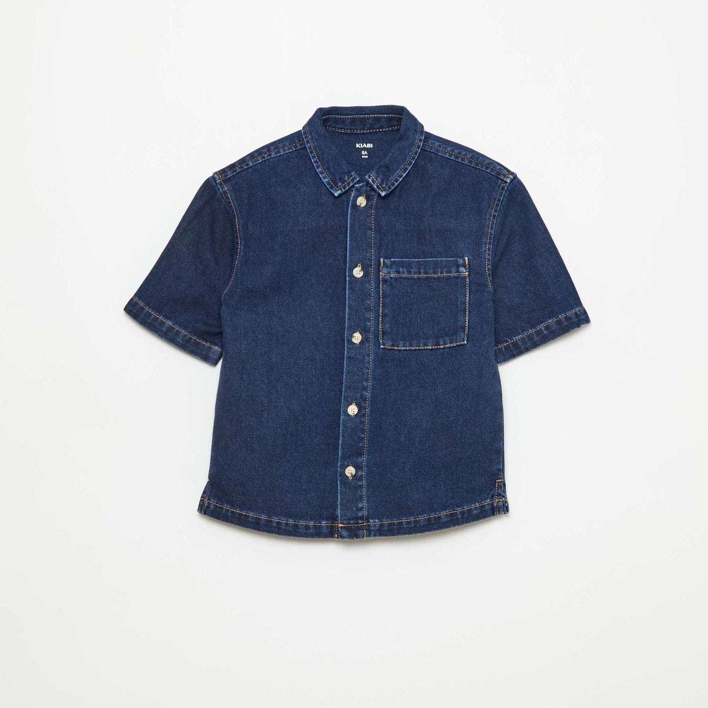 Camisa vaquera de manga corta AZUL