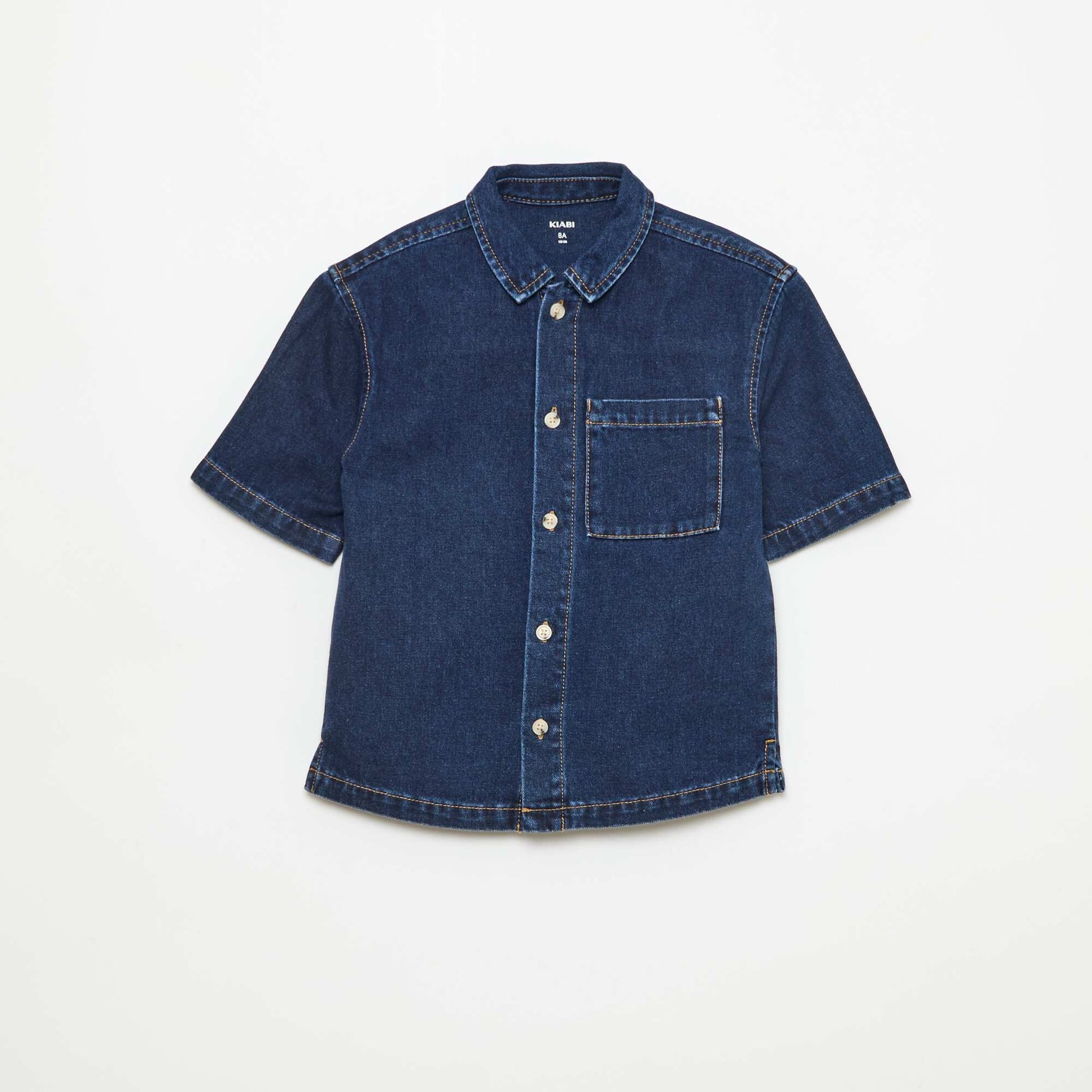 Camisa vaquera de manga corta AZUL