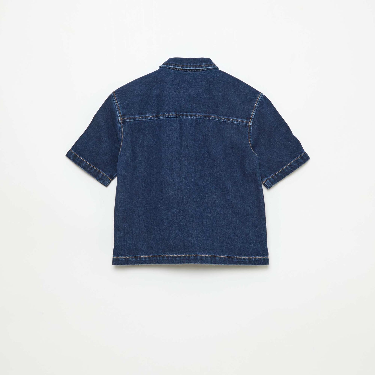 Camisa vaquera de manga corta AZUL