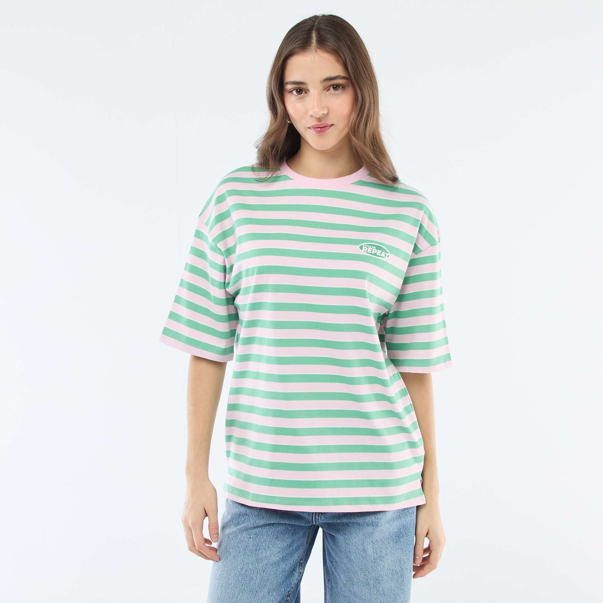 Camiseta de rayas anchas ROSA