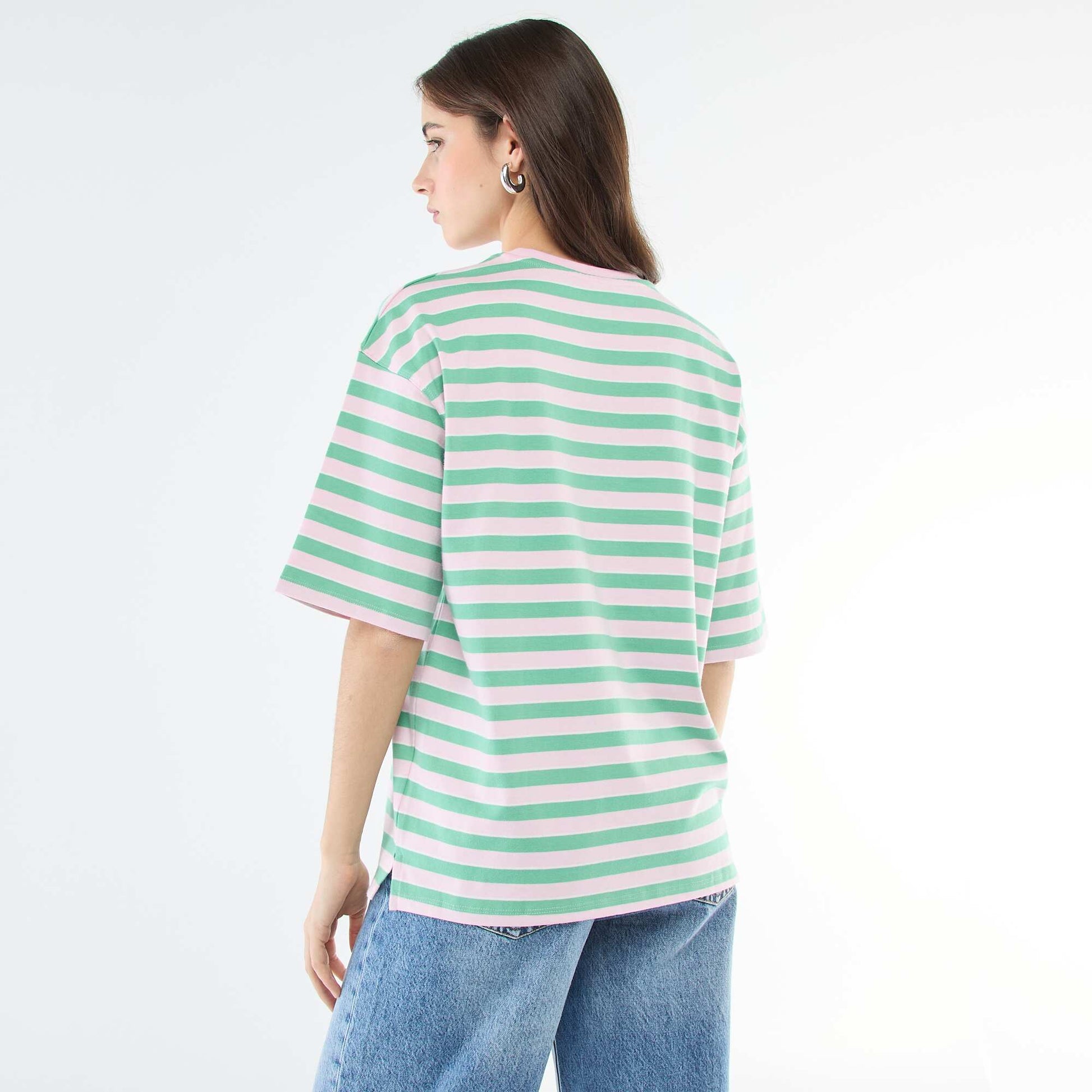 Camiseta de rayas anchas ROSA