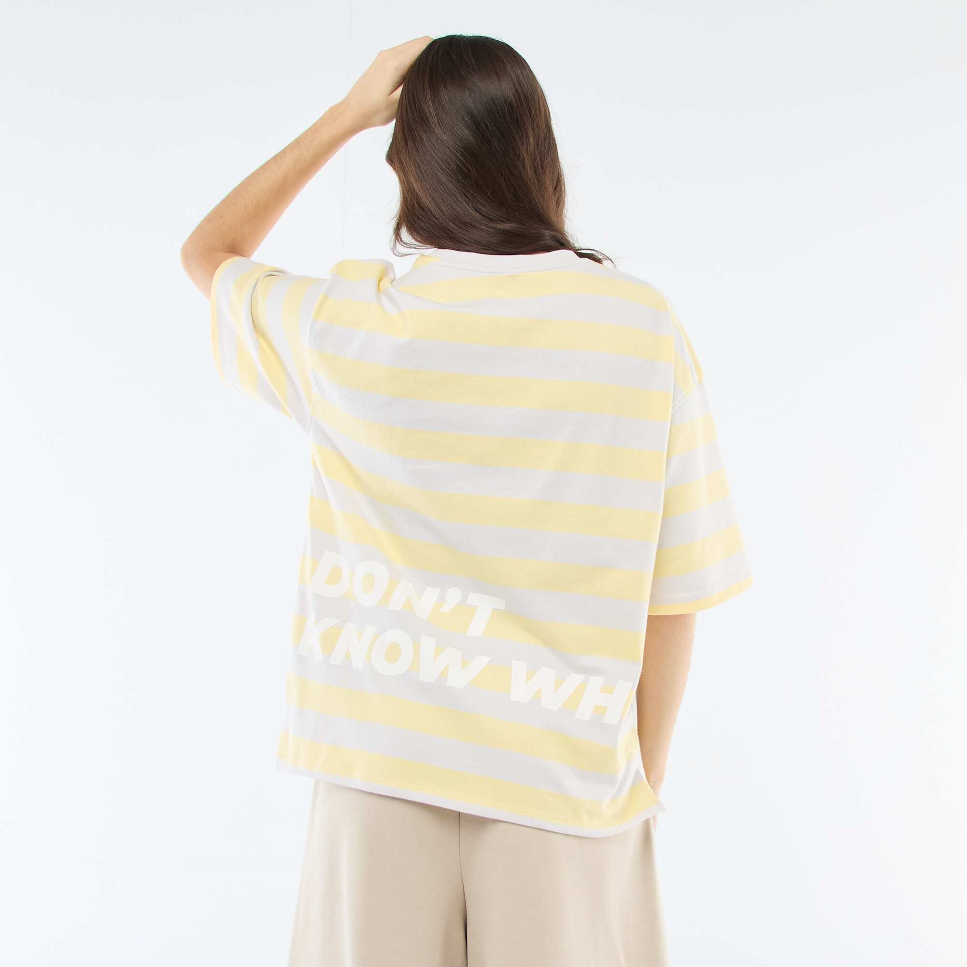 Camiseta de rayas anchas GRIS