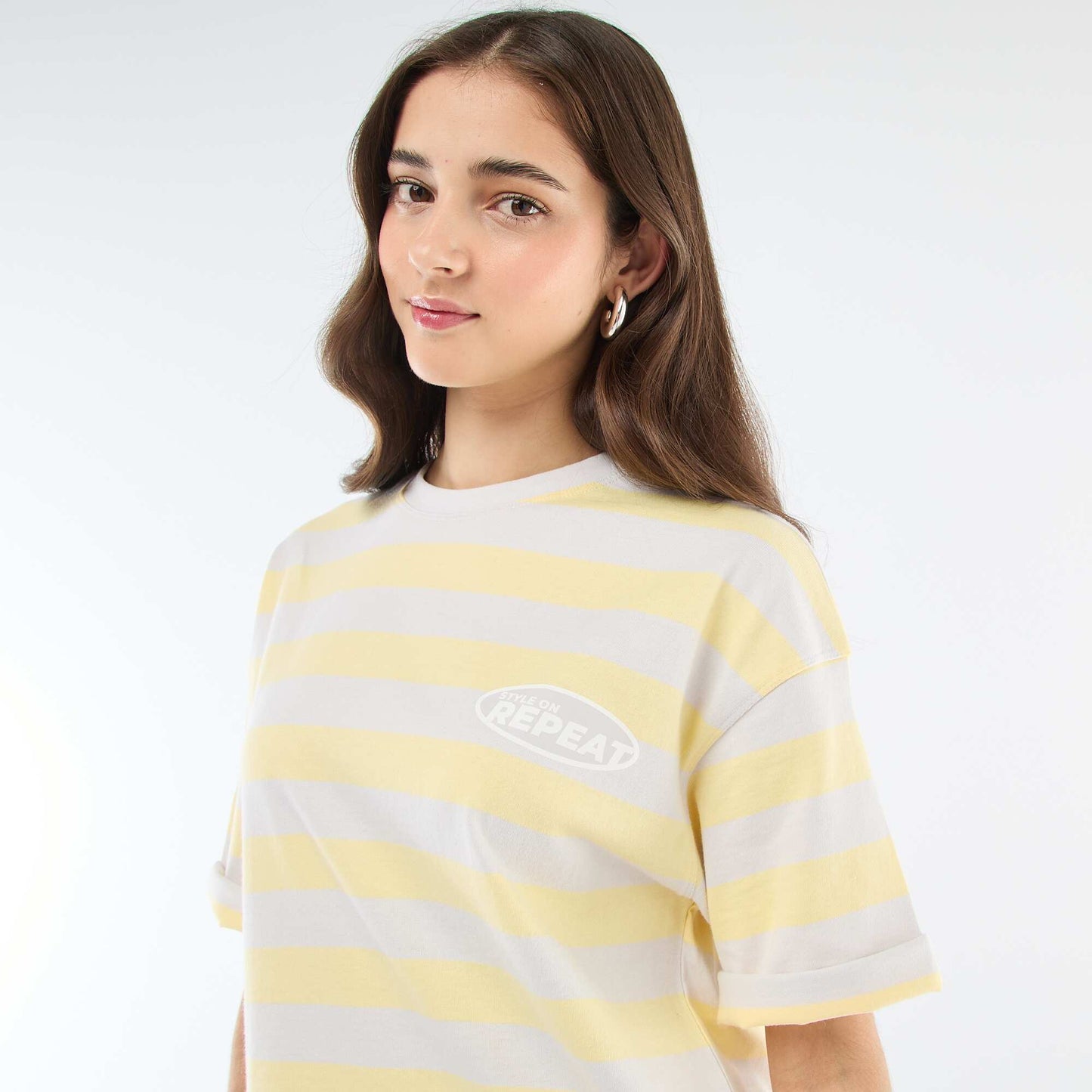 Camiseta de rayas anchas GRIS