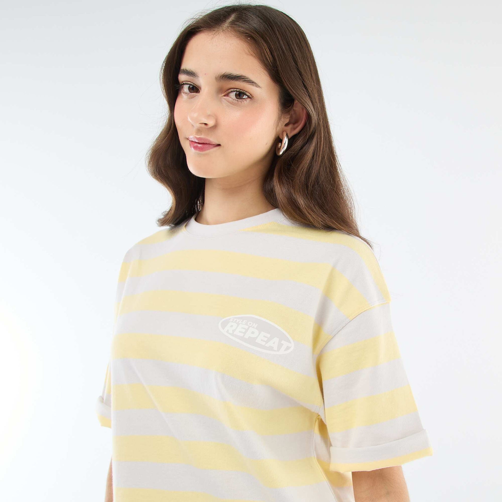 Camiseta de rayas anchas GRIS