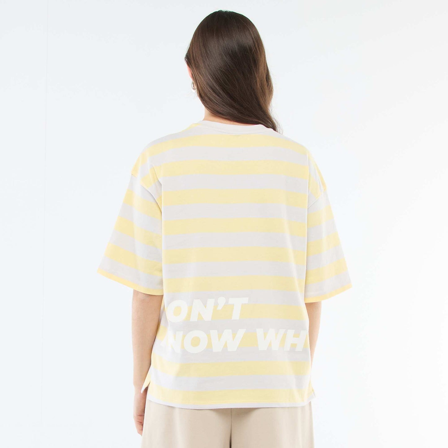 Camiseta de rayas anchas GRIS