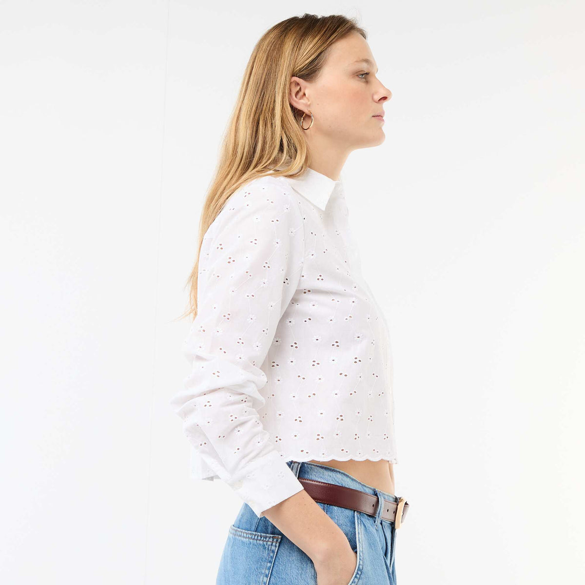 Camisa con bordados 'all over' BLANCO