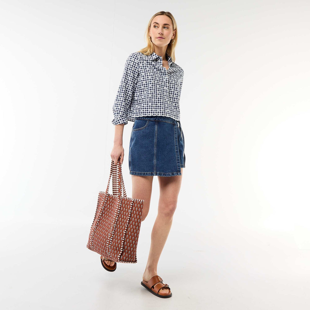 Camisa con bordados 'all over' AZUL