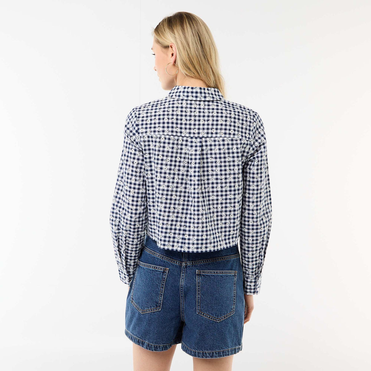 Camisa con bordados 'all over' AZUL