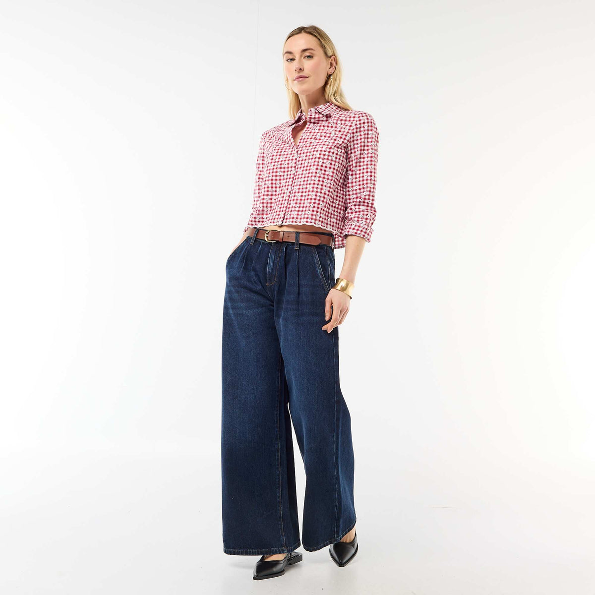 Camisa con bordados 'all over' ROJO