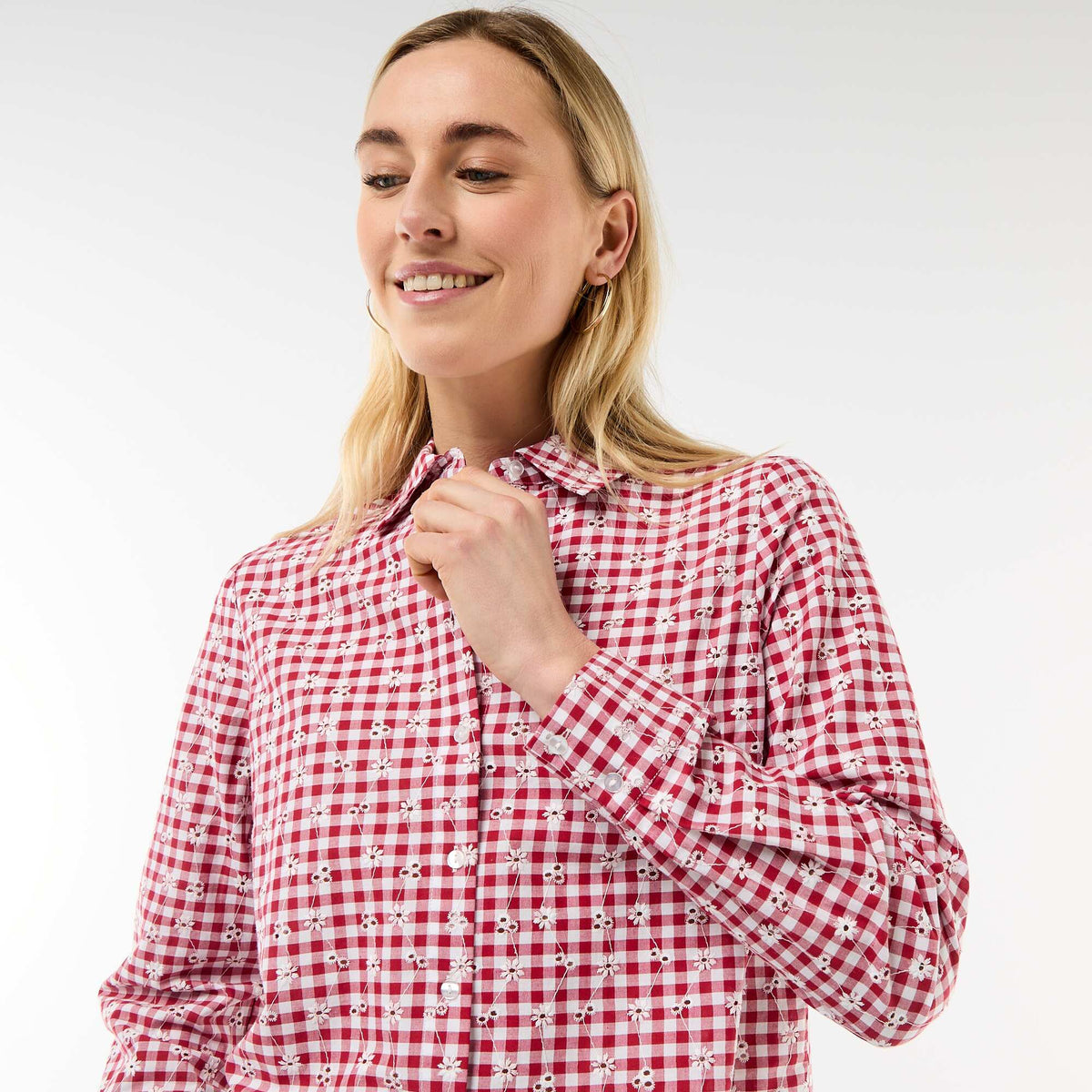 Camisa con bordados 'all over' ROJO