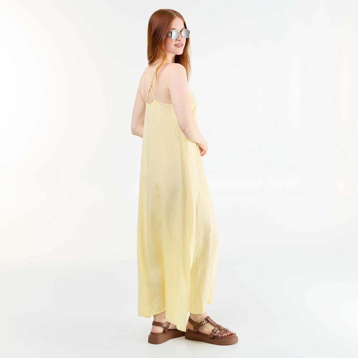 Vestido largo fluido AMARILLO