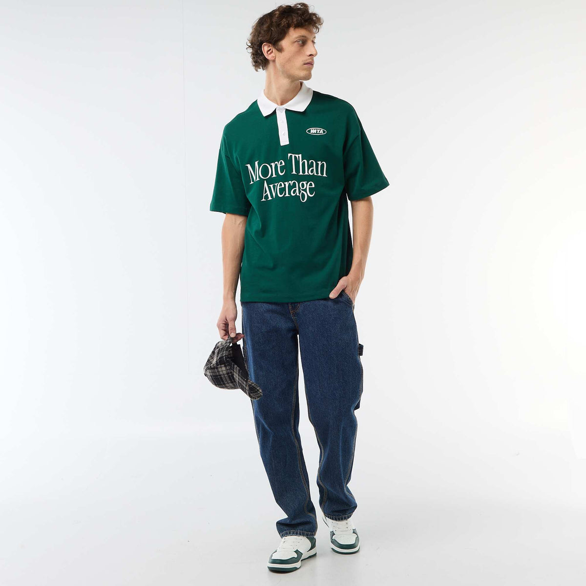 Remera estilo rugby de manga corta VERDE