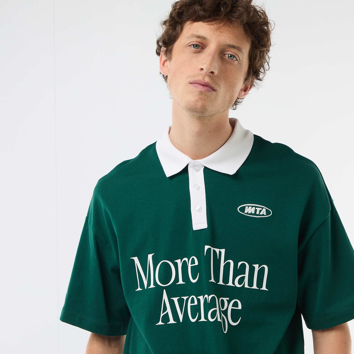 Remera estilo rugby de manga corta VERDE