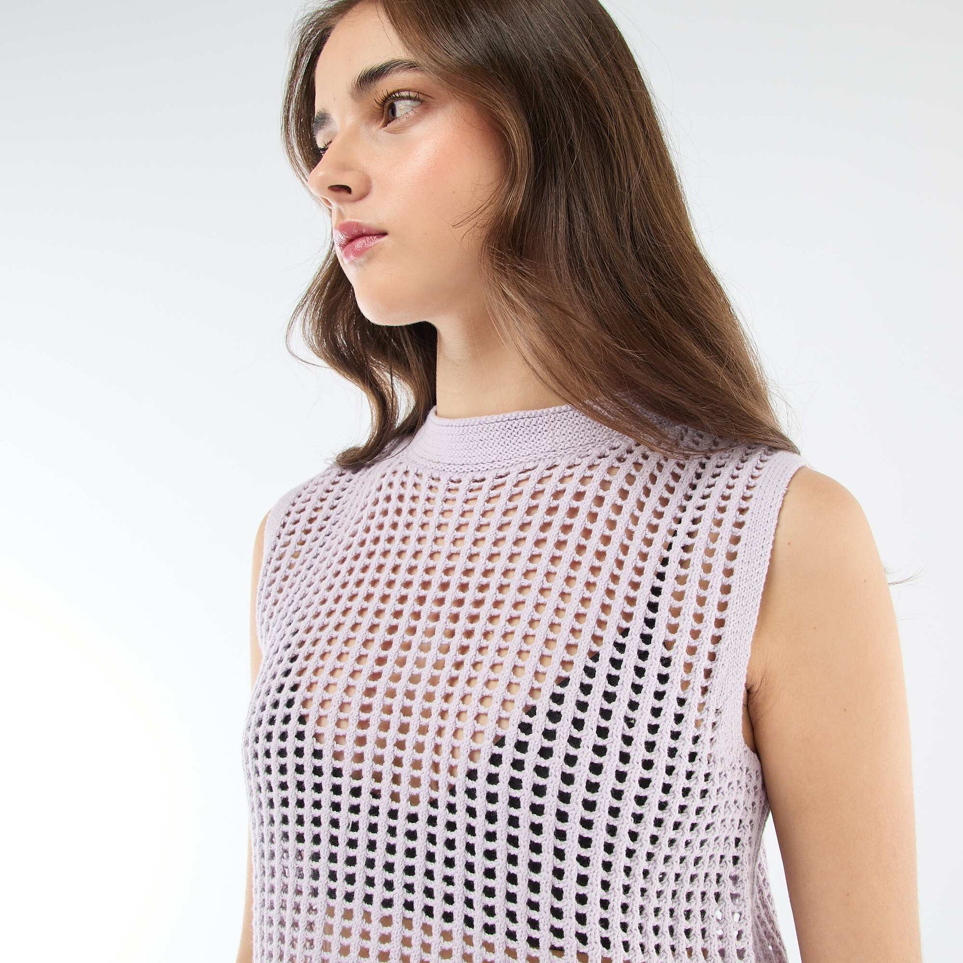 Top sin mangas de crochet ROSA
