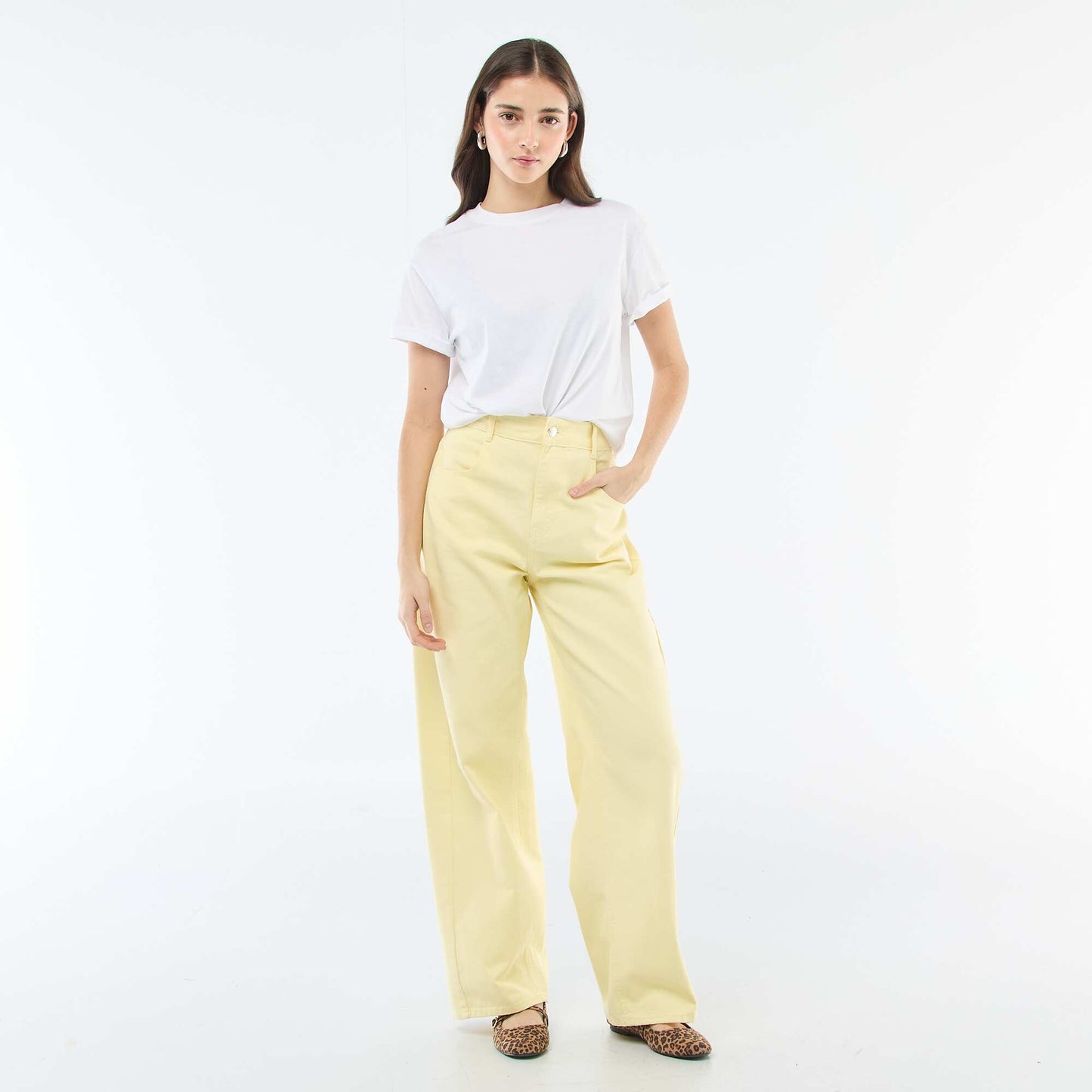 Pantalón corte globo AMARILLO