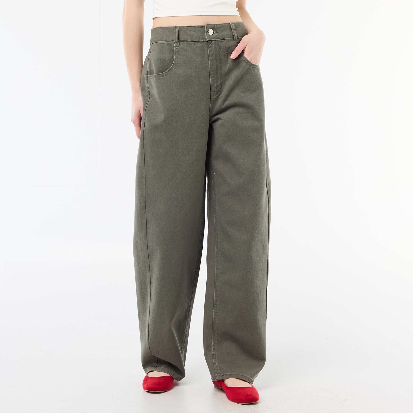 Pantalón corte globo CAQUI