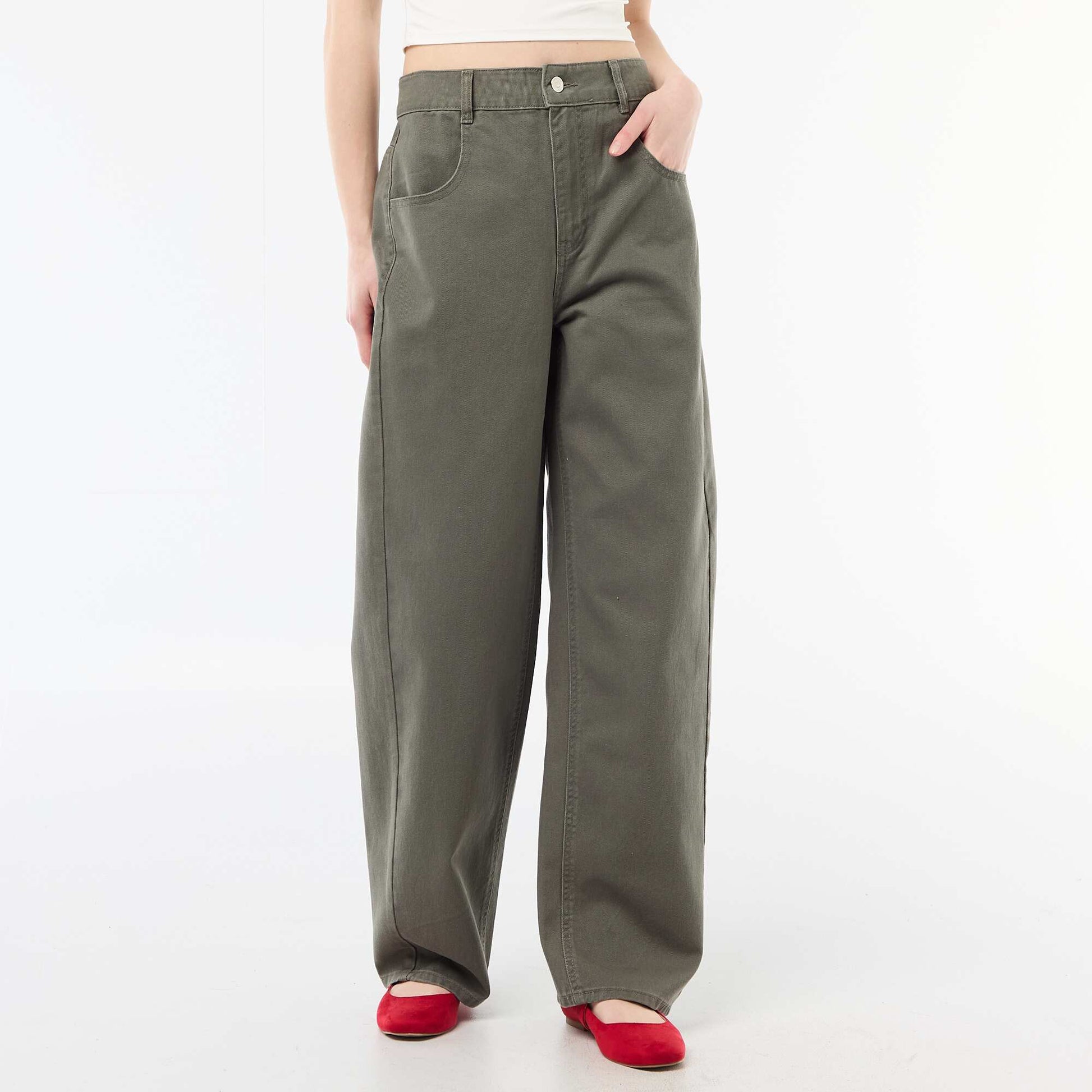 Pantalón corte globo CAQUI