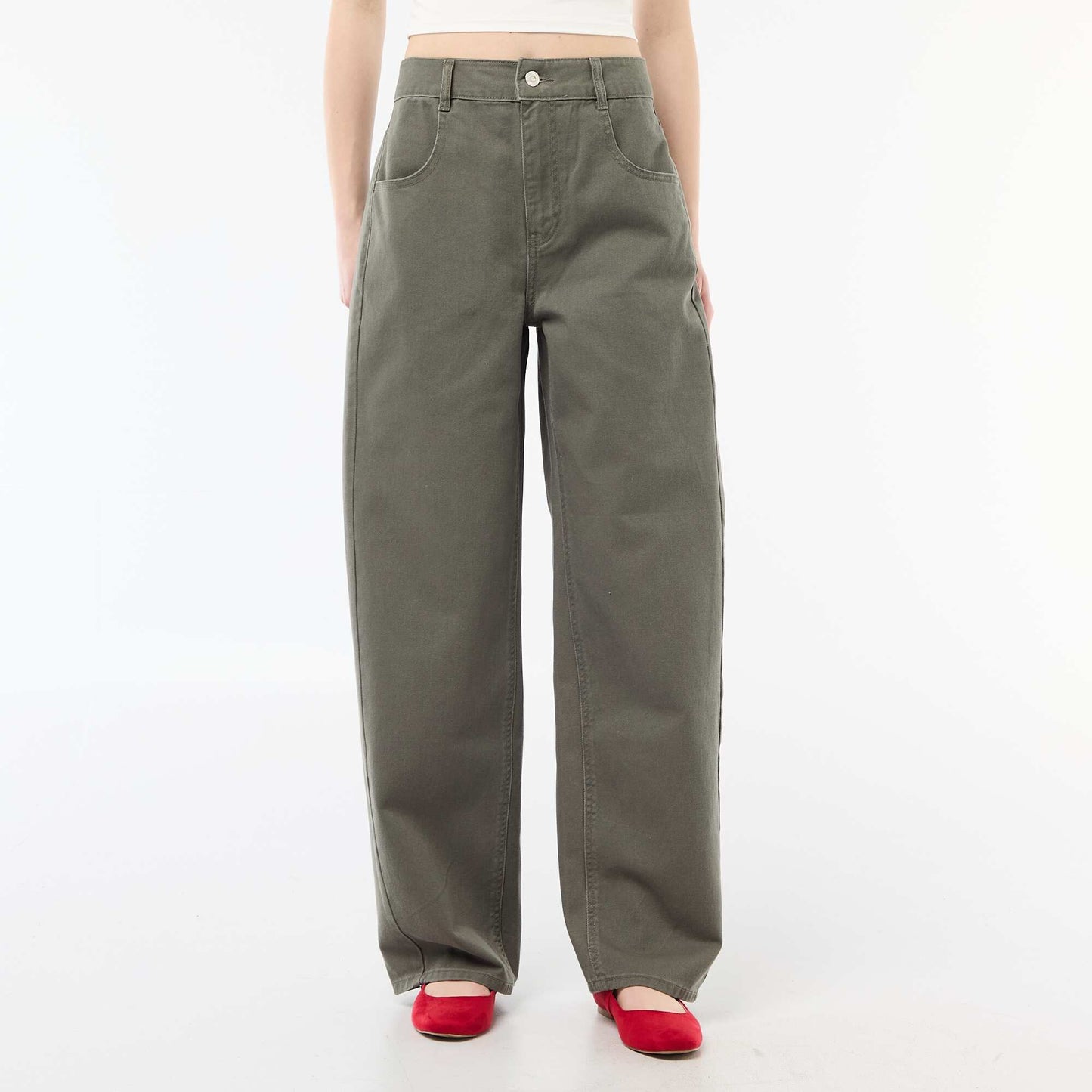 Pantalón corte globo CAQUI