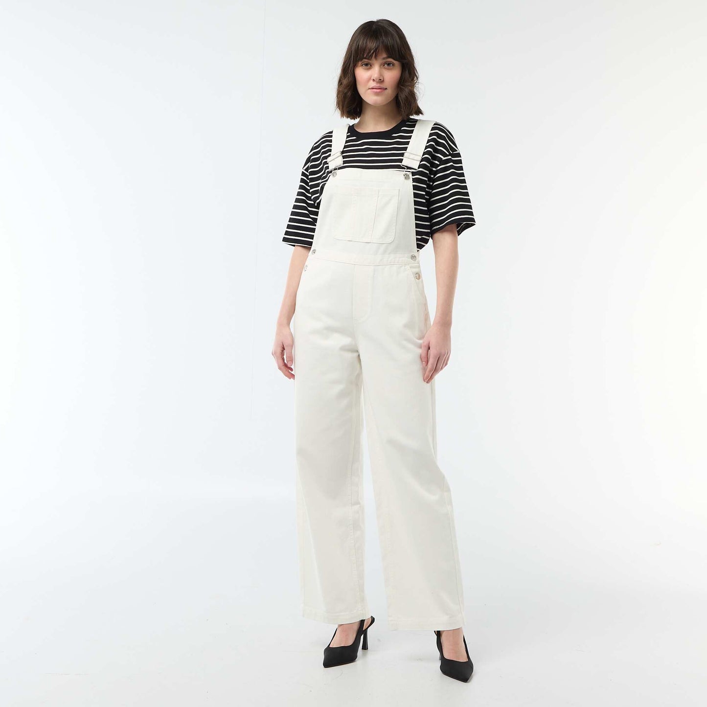 Enterito jean con bolsillo delantero BLANCO