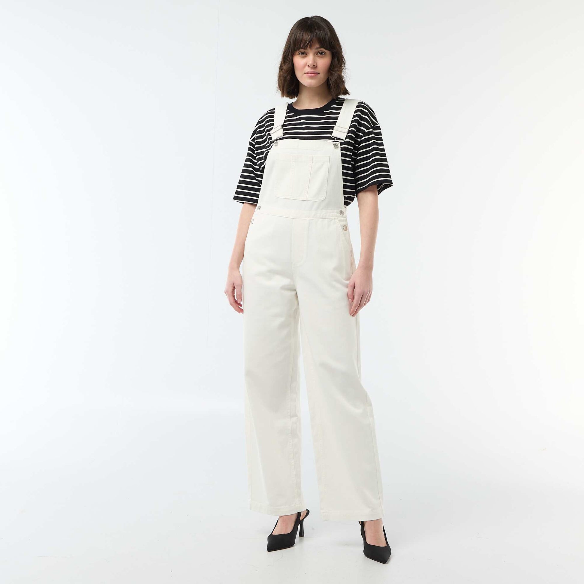 Enterito jean con bolsillo delantero BLANCO