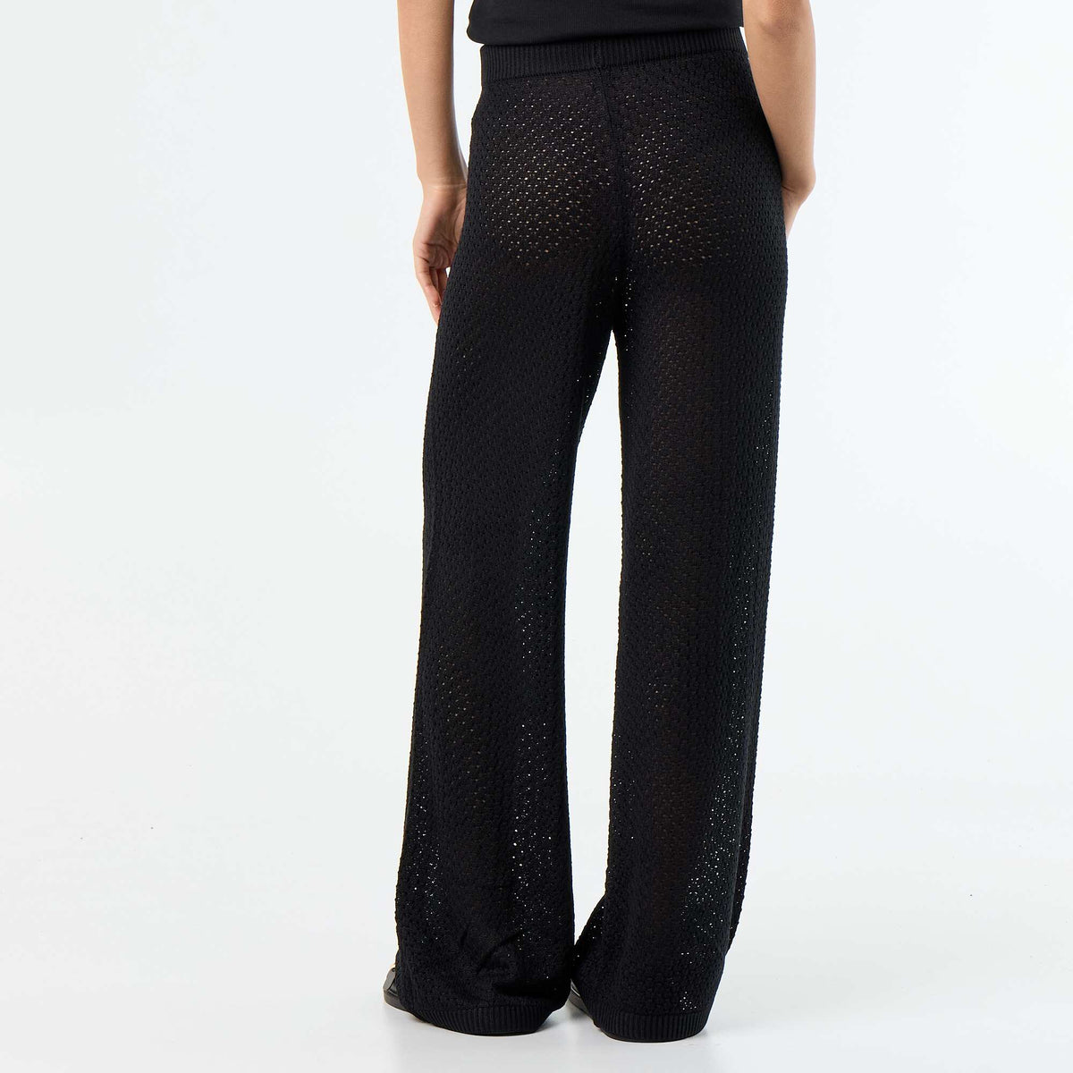 Pantalón de playa de croché NEGRO