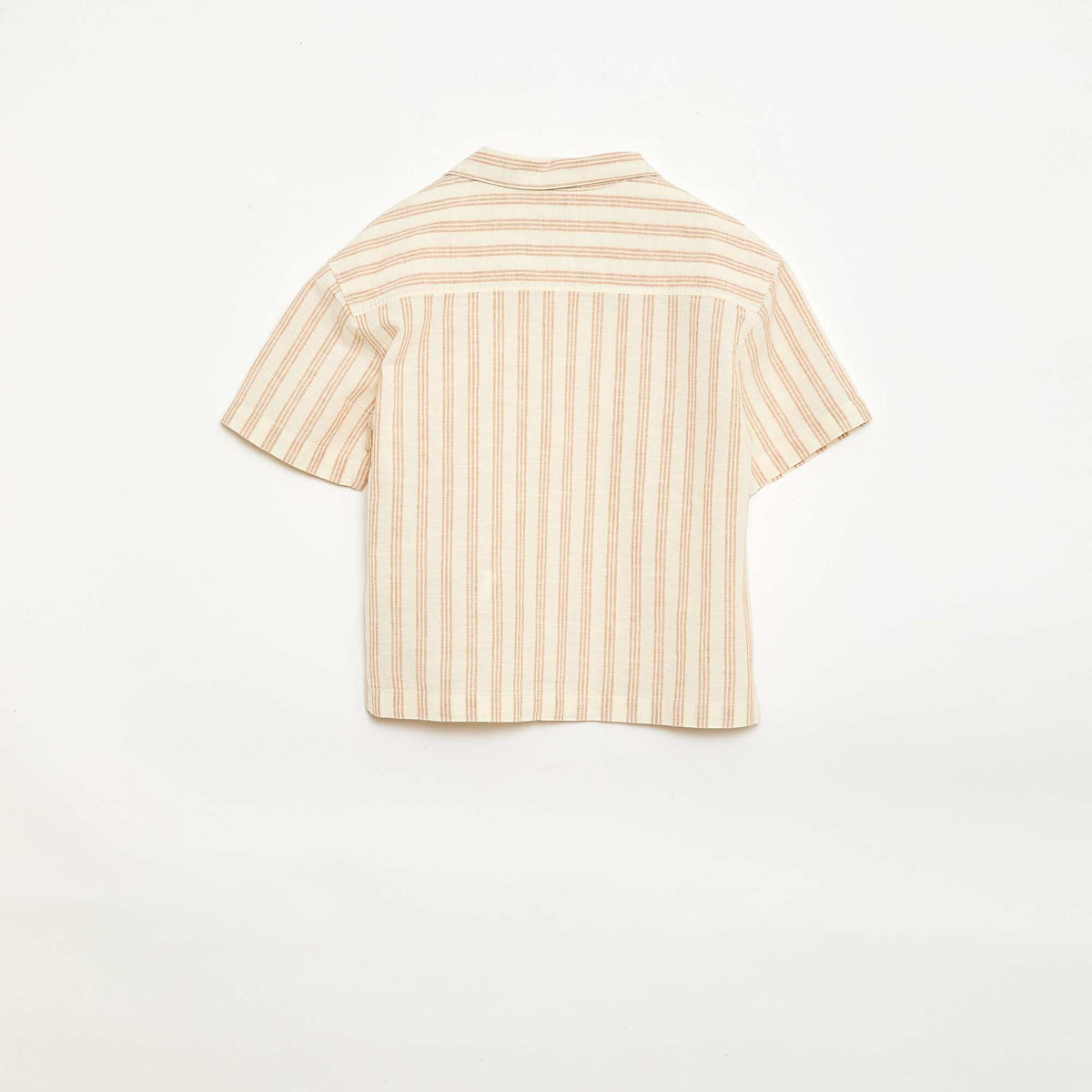 Conjunto de camisa y Pantalón corto de rayas BEIGE