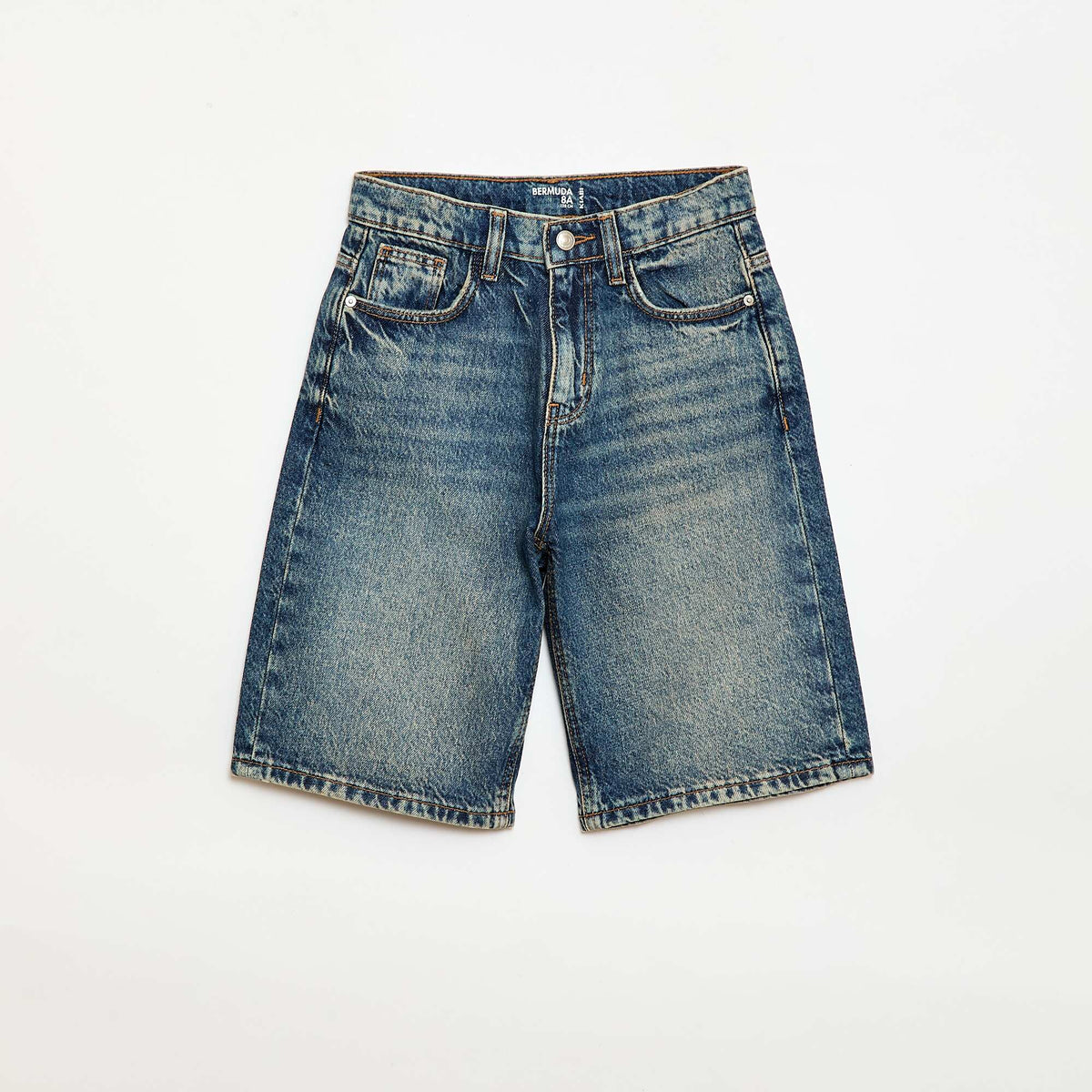 Bermuda baggy denim de algodón AZUL
