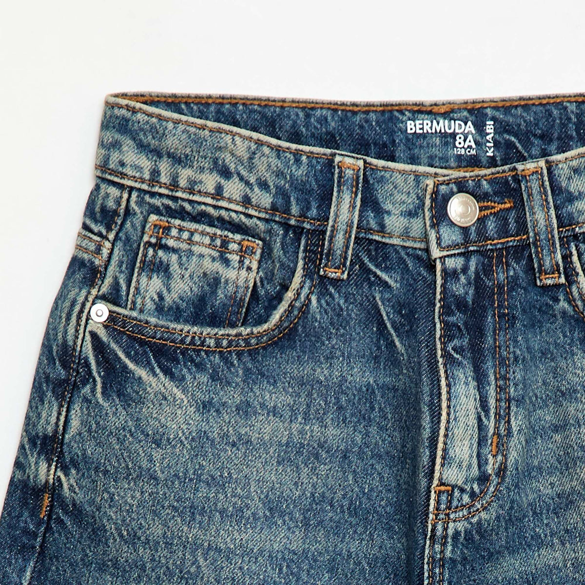 Bermuda baggy denim de algodón AZUL