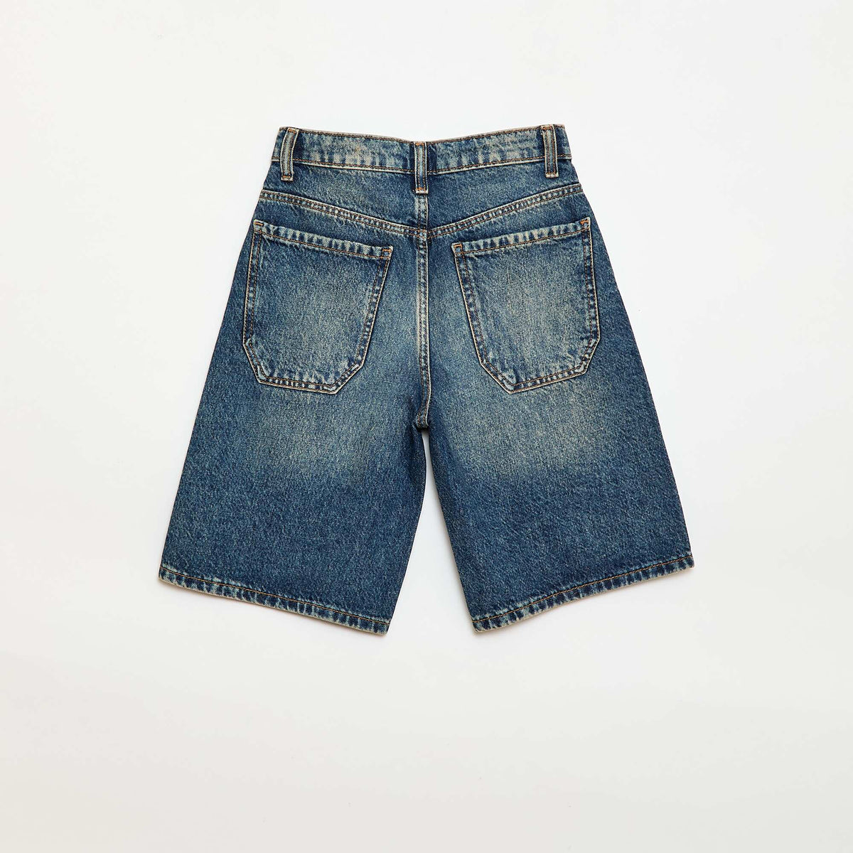 Bermuda baggy denim de algodón AZUL