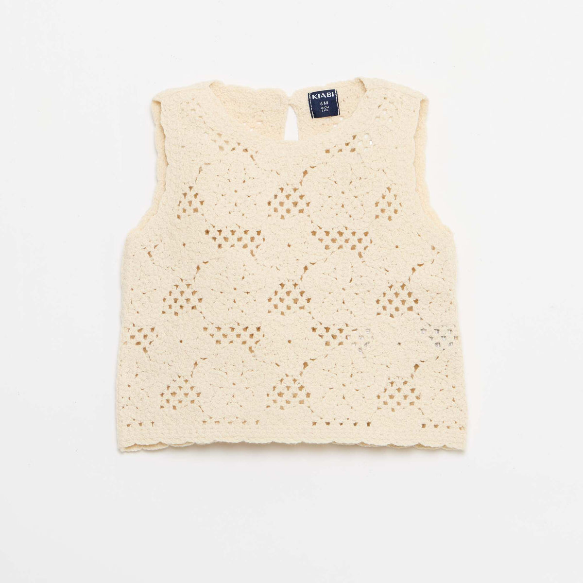 Conjunto de 2 piezas de punto de ganchillo - top + Pantalón corto BLANCO
