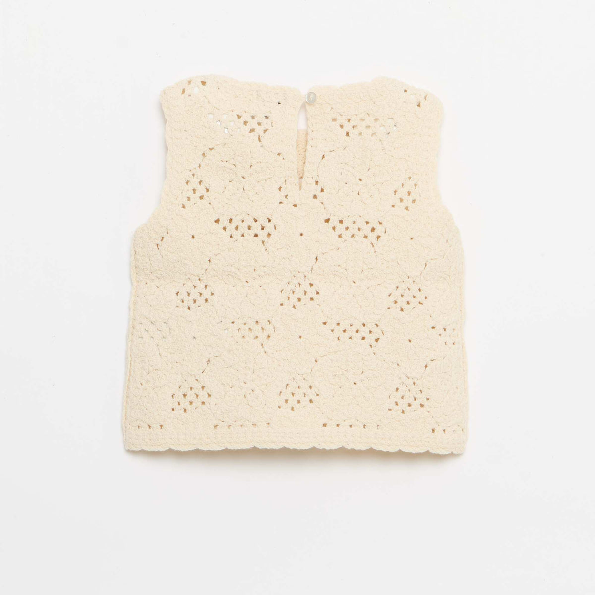 Conjunto de 2 piezas de punto de ganchillo - top + Pantalón corto BLANCO