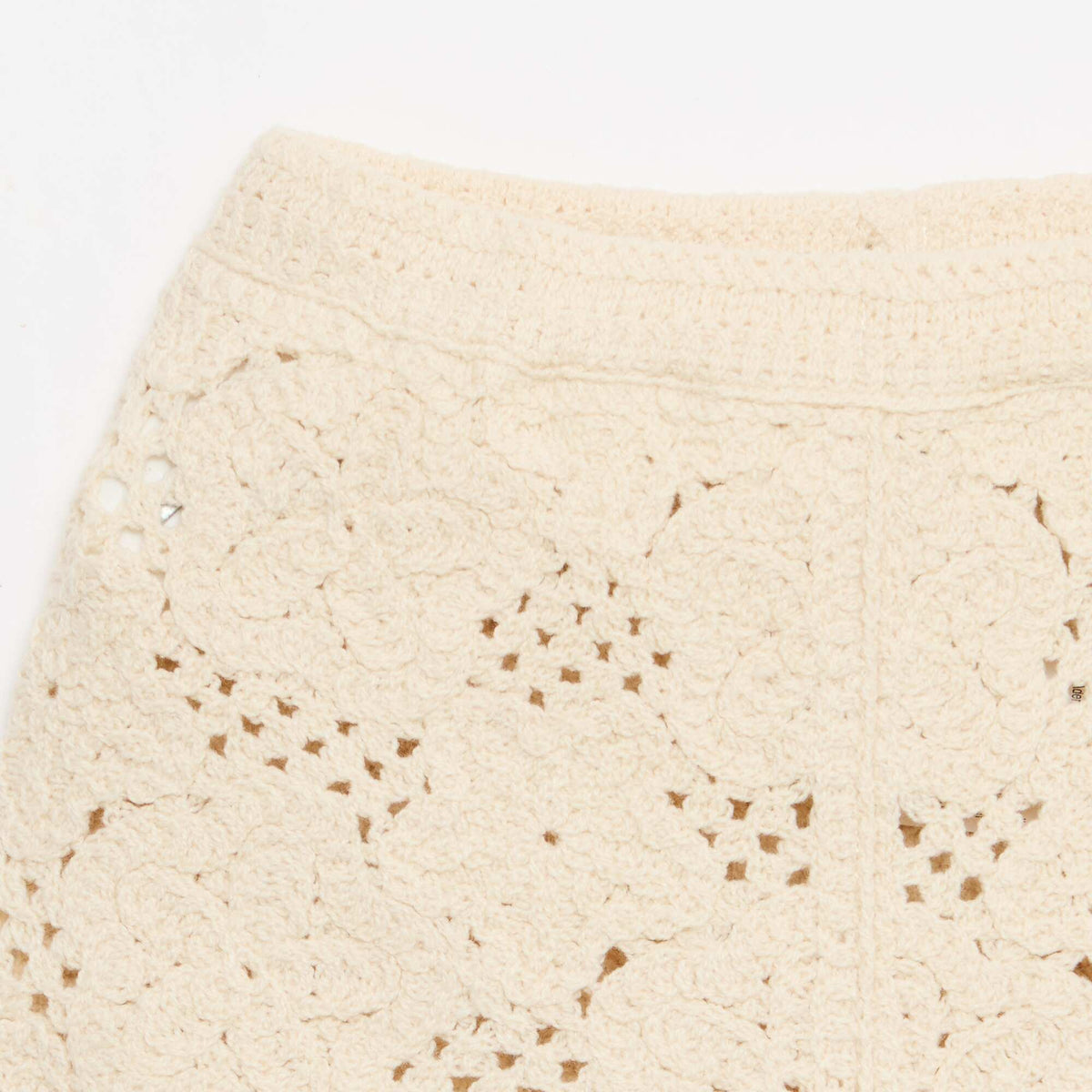 Conjunto de 2 piezas de punto de ganchillo - top + Pantalón corto BLANCO