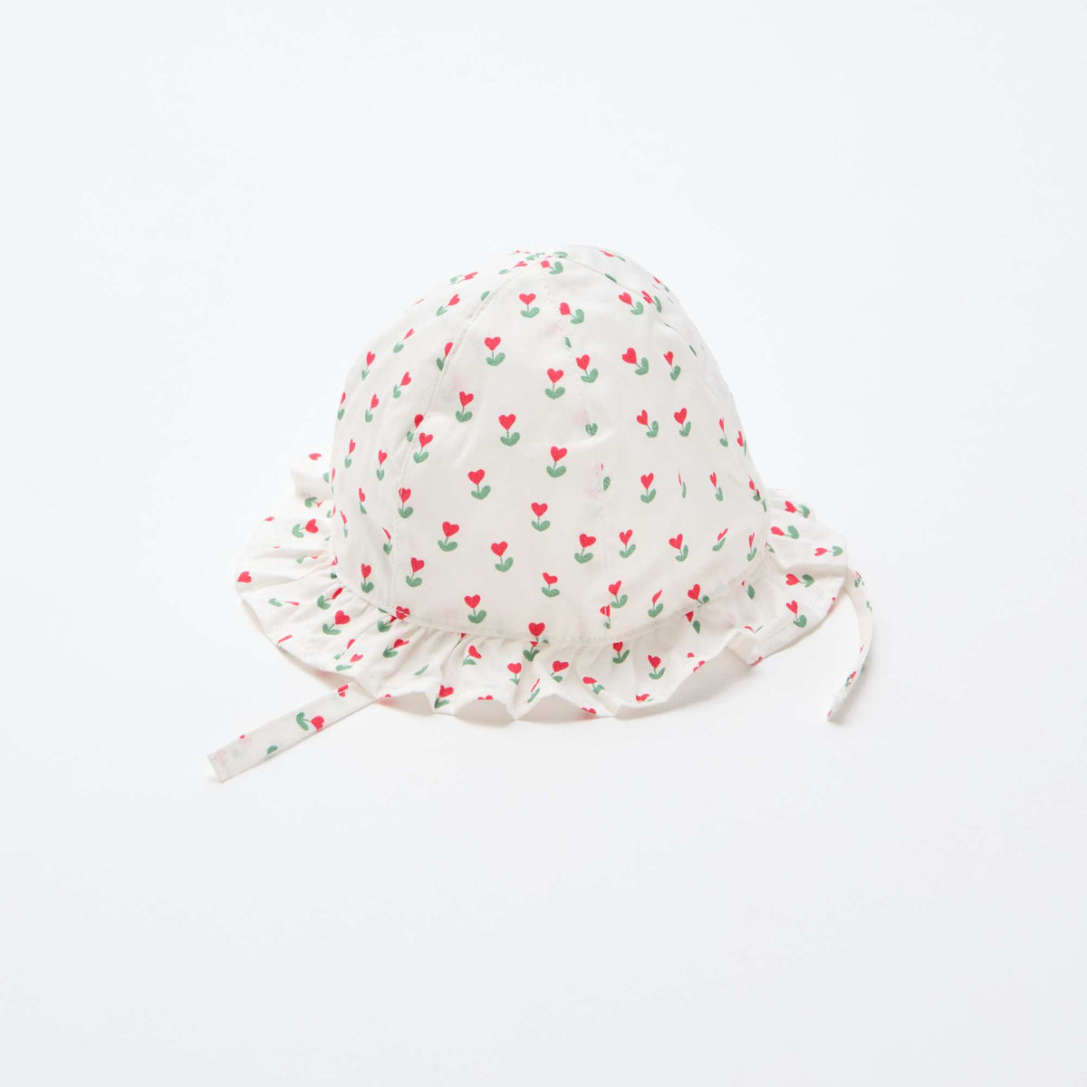 Bob con volantes estampado con lazos BLANCO