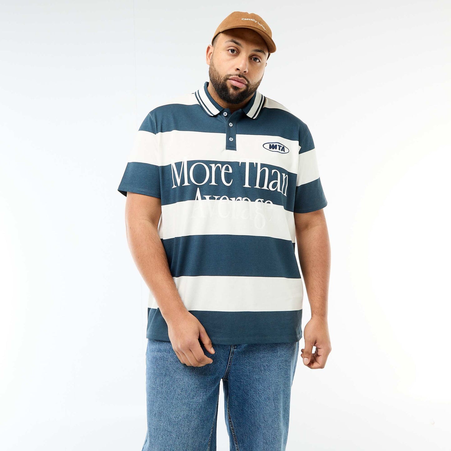 Remera estilo rugby de manga corta AZUL