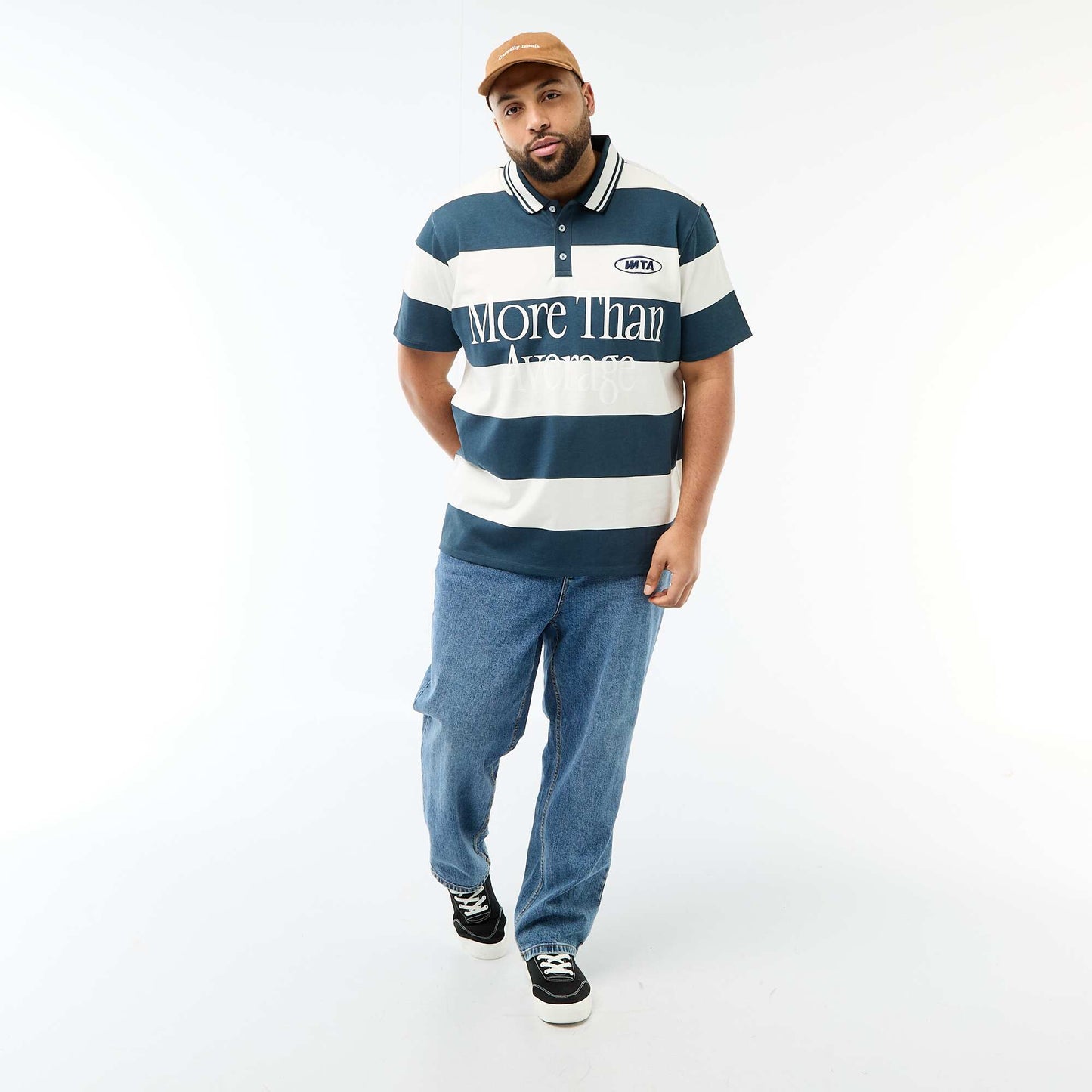 Remera estilo rugby de manga corta AZUL