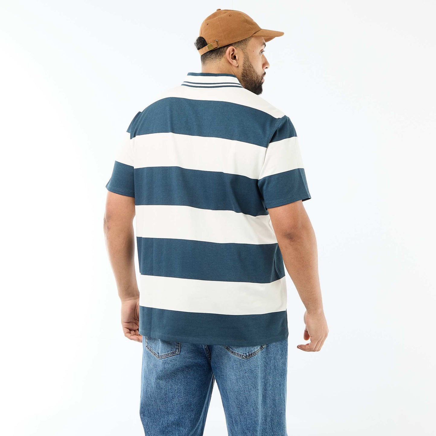 Remera estilo rugby de manga corta AZUL