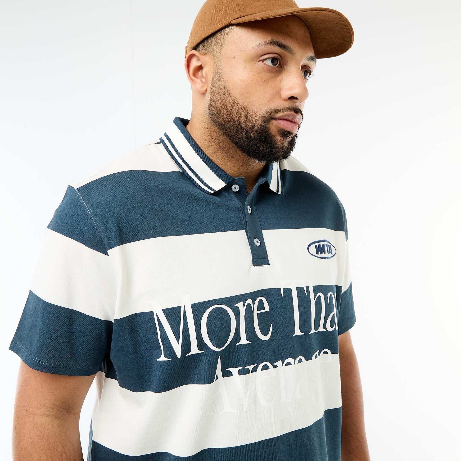 Remera estilo rugby de manga corta AZUL