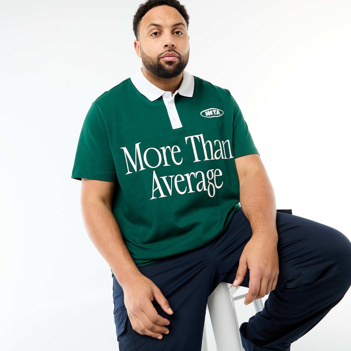 Remera estilo rugby de manga corta VERDE