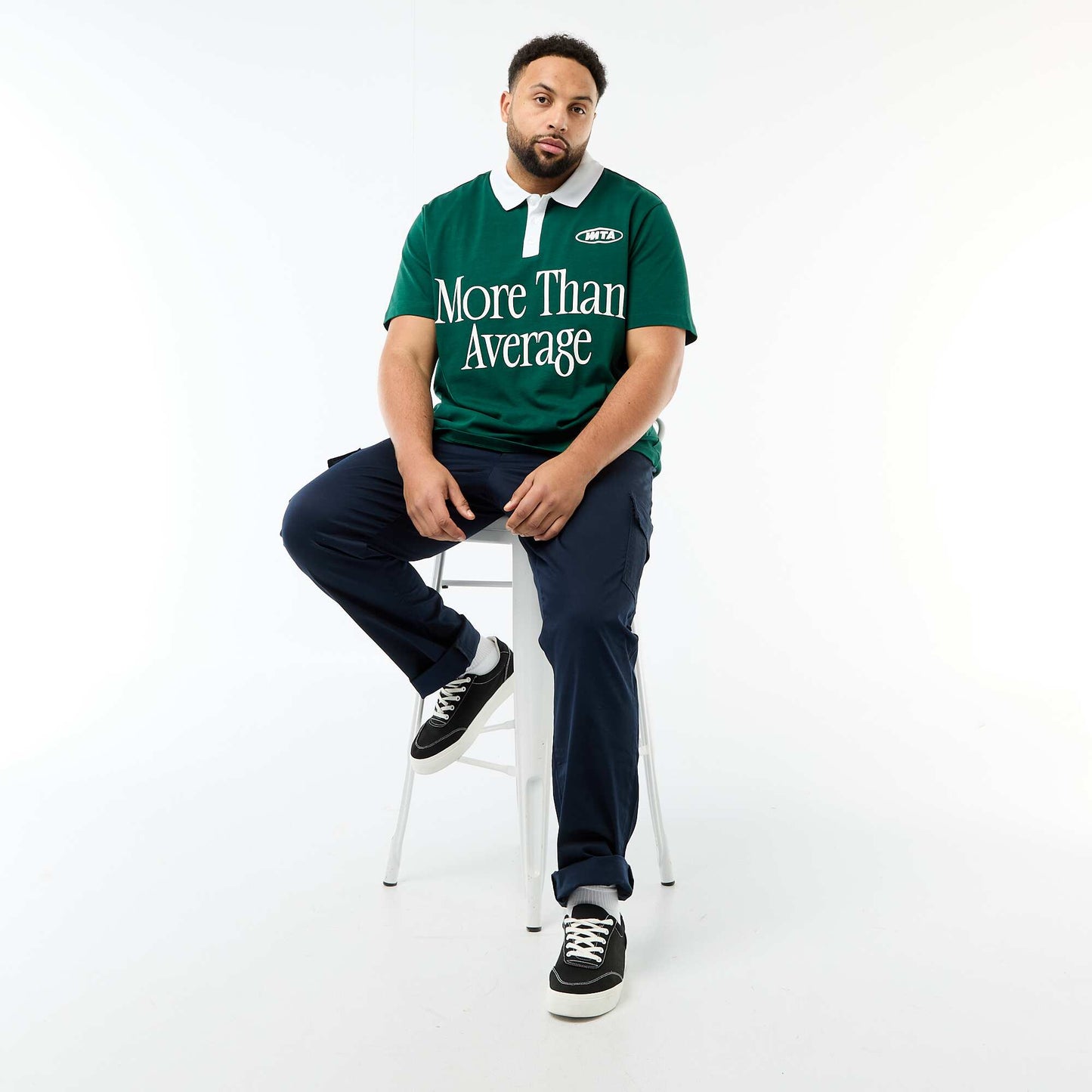 Remera estilo rugby de manga corta VERDE
