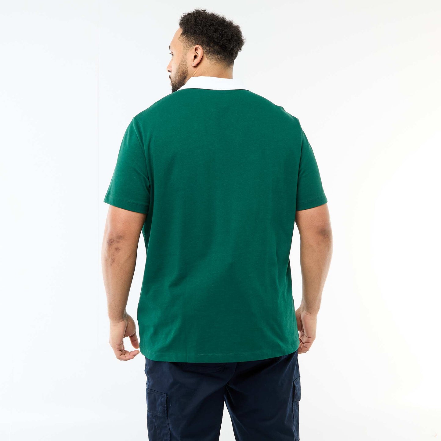 Remera estilo rugby de manga corta VERDE