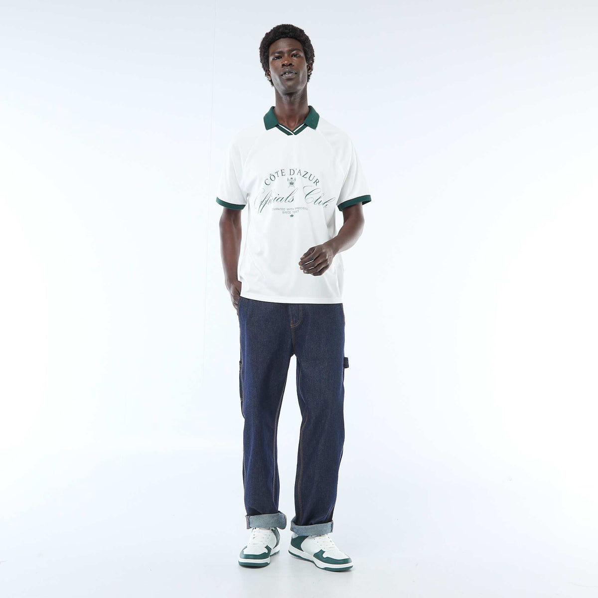 Camiseta remera estampada con mensaje BLANCO