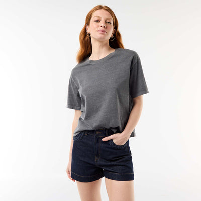 Pantalón corto jean con bolsillos trenzados AZUL