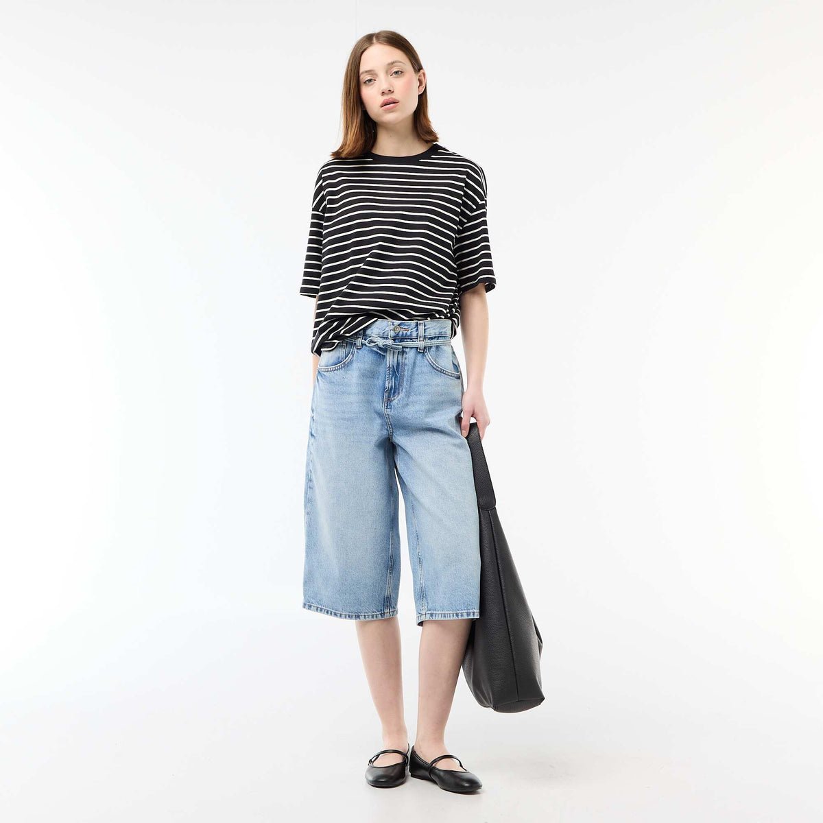 Bermuda ancho jean AZUL