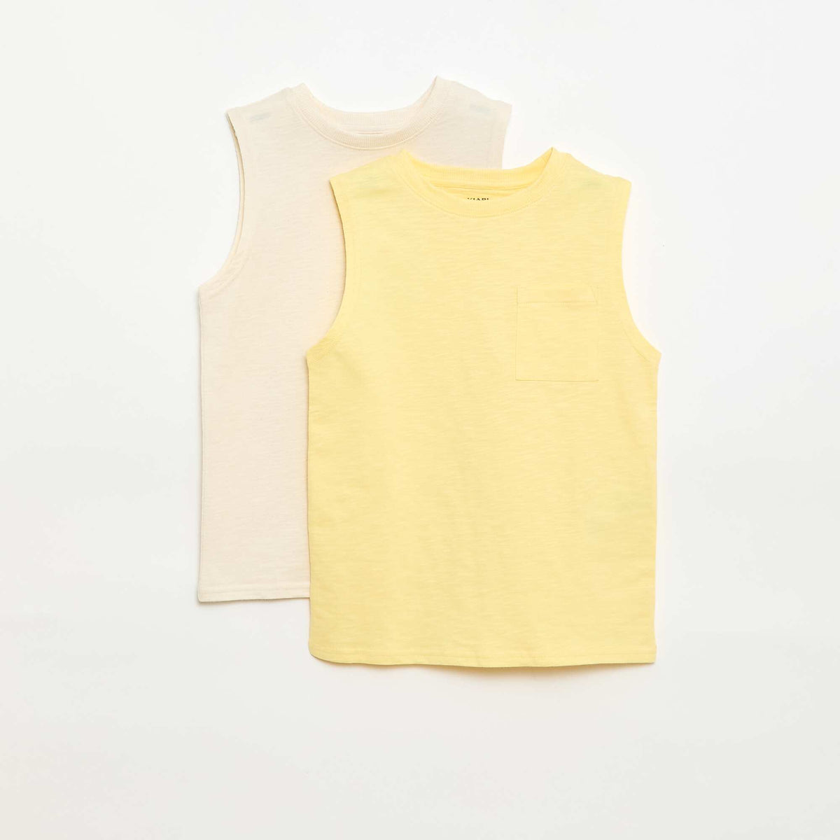Pack de 2 camisetas de tirantes con bolsillo en el pecho AMARILLO