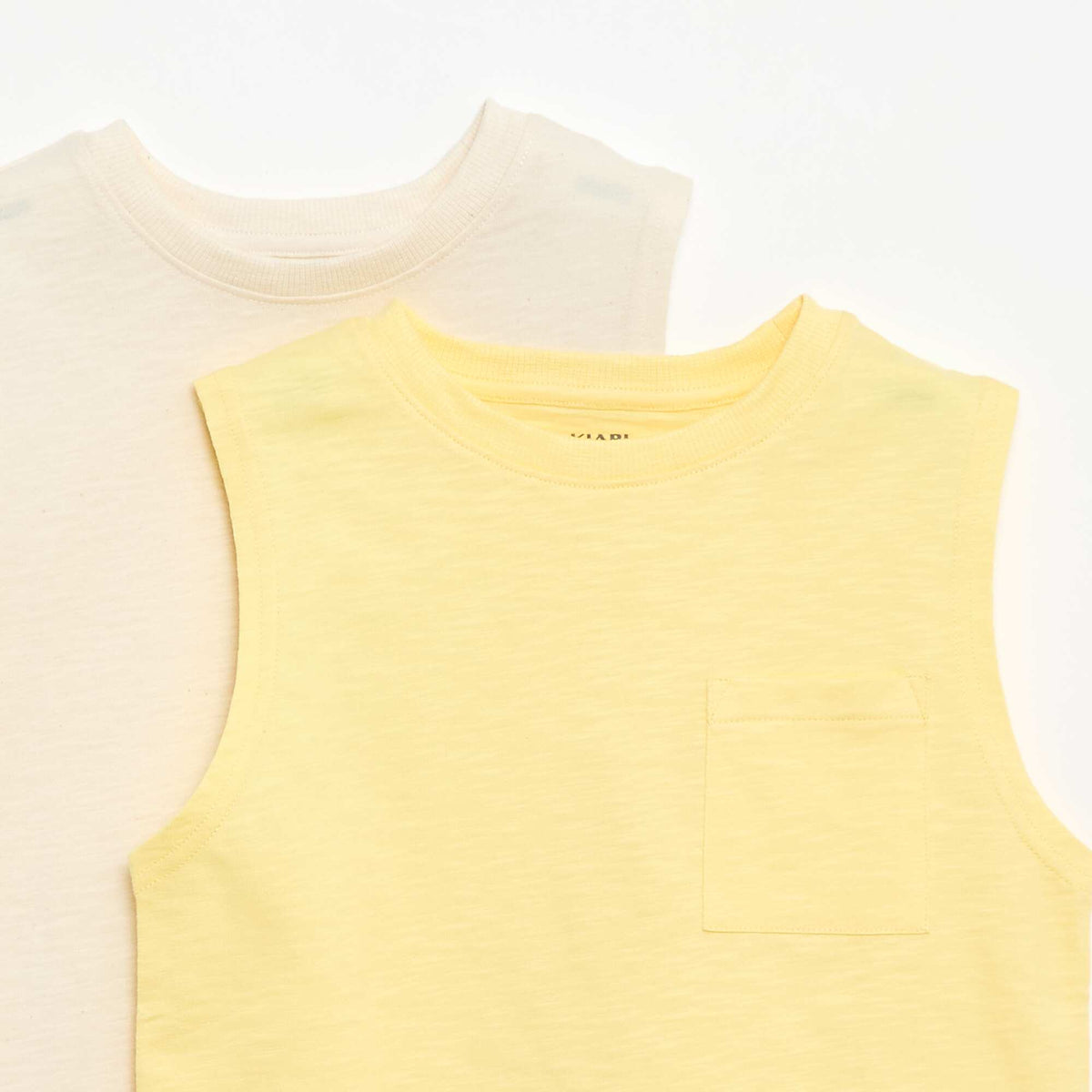 Pack de 2 camisetas de tirantes con bolsillo en el pecho AMARILLO