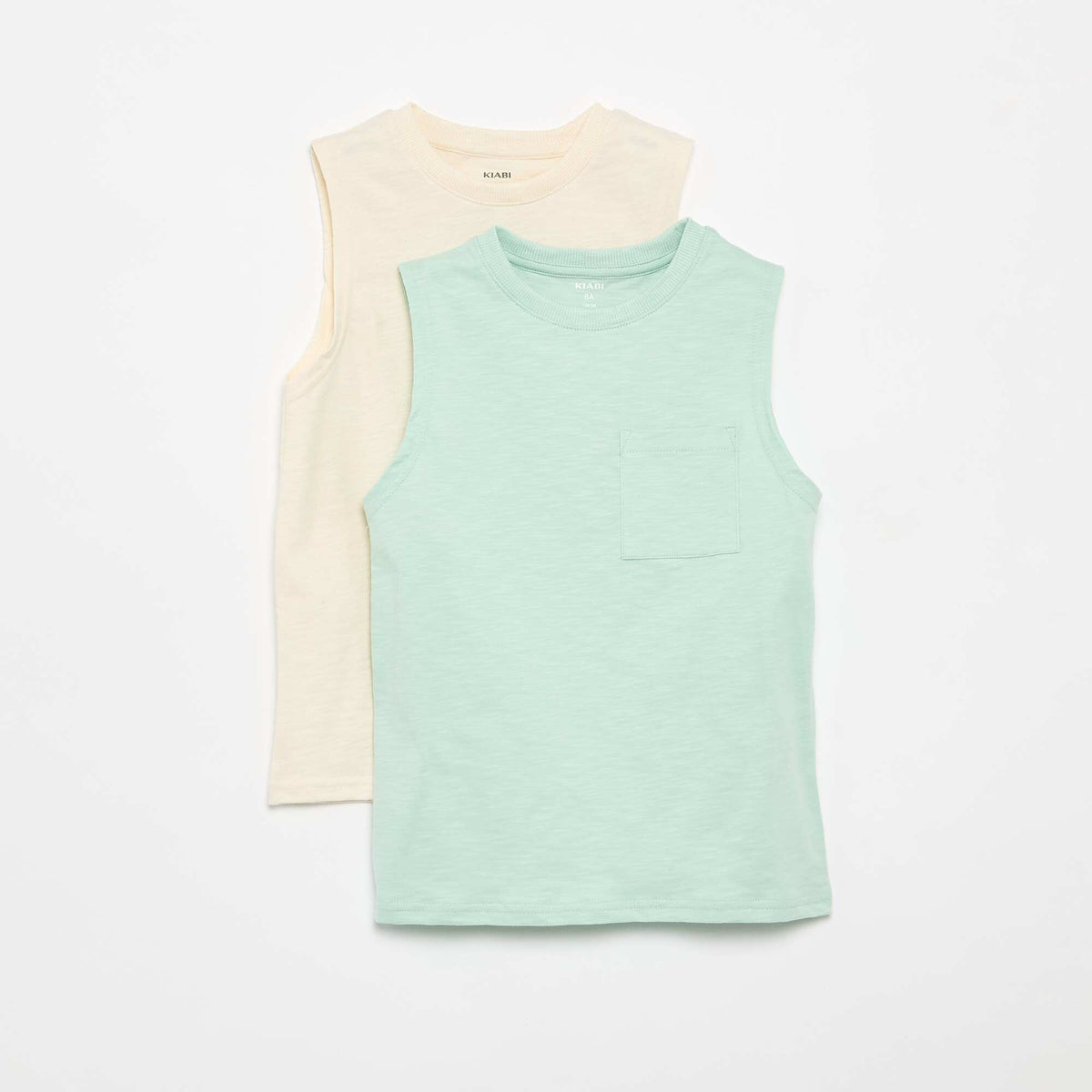 Pack de 2 camisetas de tirantes con bolsillo en el pecho VERDE