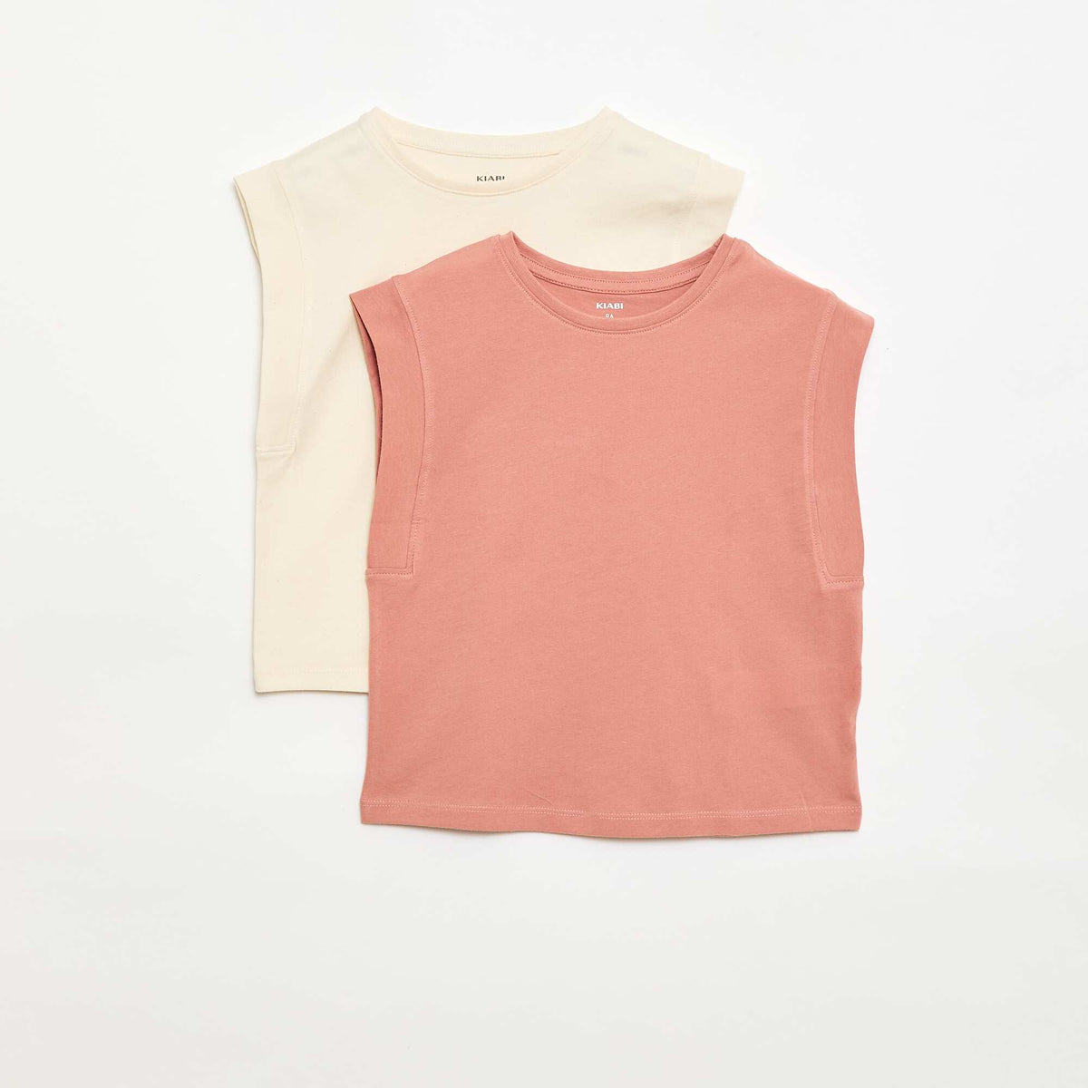 Pack de 2 camisetas de tirantes lisas ROSA